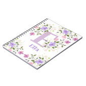 Erster Anfangsbuchstabe Plus Name Ella mit Blumen Notizblock (Linke Seite)