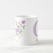 Erster Anfangsbuchstabe Plus Name Gina mit Blumen Kaffeetasse (Mittel)