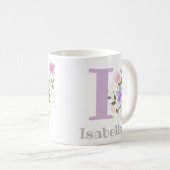 Erster Anfangsbuchstabe plus Name Isabella mit Blu Kaffeetasse (VorderseiteRechts)