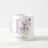 Erster Anfangsbuchstabe plus Name Isabella mit Blu Kaffeetasse (Vorderseite Links)