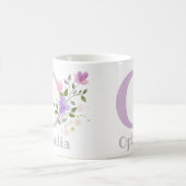 Erster Anfangsbuchstabe plus Vorname mit Blumen Kaffeetasse (Mittel)
