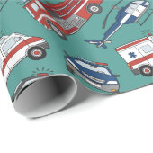 Erster Ansprechender medizinischer Notfall Geburts Geschenkpapier (Rolleneckpunkt)