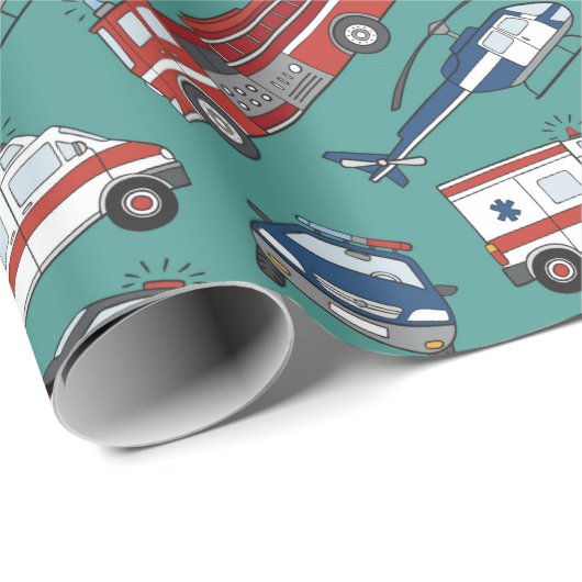 Erster Ansprechender medizinischer Notfall Geburts Geschenkpapier (Rolleneckpunkt)