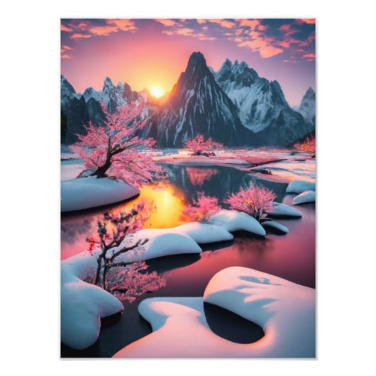 Erster Aufstieg unter den Winterhimmel Fotodruck (Vorne)