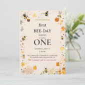 Erster Bee-Tag Erster Geburtstag Einladung (Stehend Vorderseite)