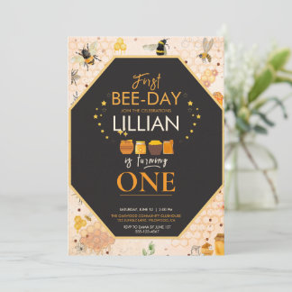 Erster Bee-Tag Erster Geburtstag Einladung
