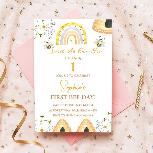 Erster Bienentag süß wie kann Geburtstag Einladung