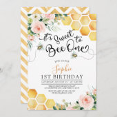 Erster Bienentag Süße zu Biene 1. Geburtstag Einladung (Vorne/Hinten)