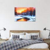Erster Blick, Landschaft Sonnenuntergang farbenfro Leinwanddruck (Insitu (Schlafzimmer))