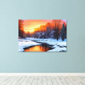 Erster Blick, Landschaft Sonnenuntergang farbenfro Leinwanddruck (Insitu (Holzboden))