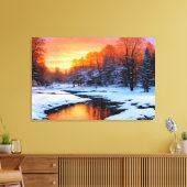 Erster Blick, Landschaft Sonnenuntergang farbenfro Leinwanddruck (Insitu (Wohnzimmer))