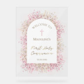 Erster Blumenempfang der Kommune Acrylschild (Vorderseite)