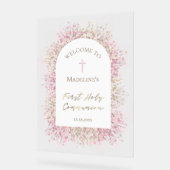 Erster Blumenempfang der Kommune Acrylschild (Winkel)