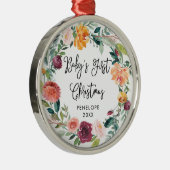 Erster BlumenKranz des Babys des Weihnachten| Ornament Aus Metall (Rechts)