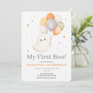 Erster Boo-Geist Halloween Erster Geburtstag Einladung