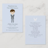 Erster Brünetter Kommunion Visitenkarte (Vorne/Hinten)