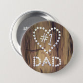 Erster Dad auf Holz-Optik-Hintergrund Button (Vorne & Hinten)