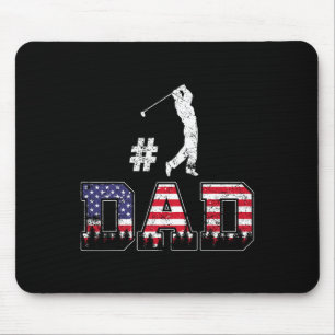 Erster Dad Golf-Shirt Vater Tag Amerikanische Flag Mousepad