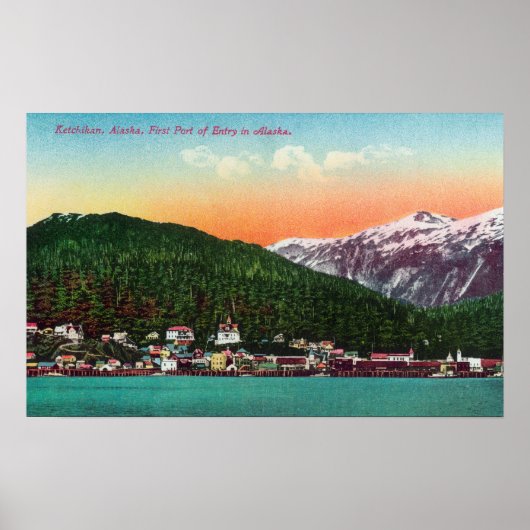 Erster Einstiegshafen in Alaska-Ansicht Poster (Vorne)