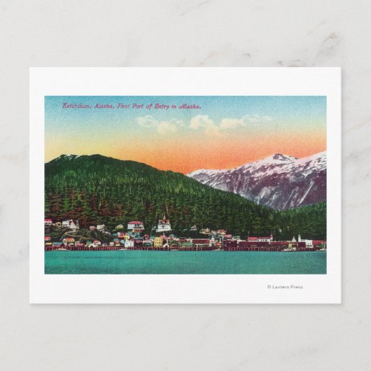 Erster Einstiegshafen in Alaska-Ansicht Postkarte (Vorderseite)
