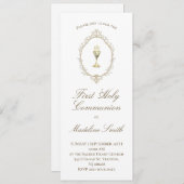 erster, eleganter beigefarbener Rahmen Einladung (Vorne/Hinten)