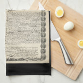 Erster Entwurf der Unabhängigkeitserklärung Küchentuch (Viertel Falte)