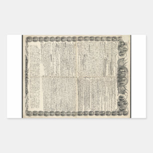 Erster Entwurf der Unabhängigkeitserklärung Rechteckiger Aufkleber