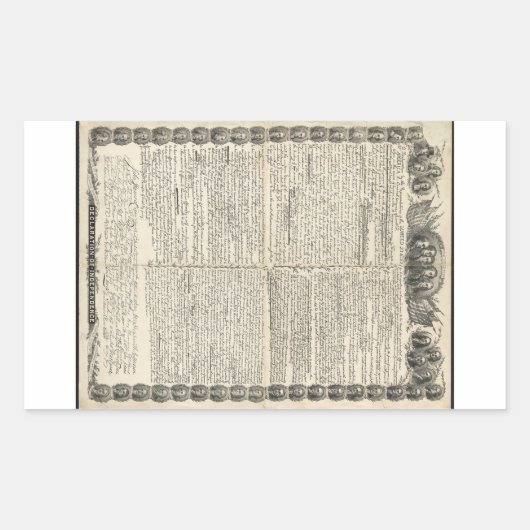 Erster Entwurf der Unabhängigkeitserklärung Rechteckiger Aufkleber (Vorderseite)