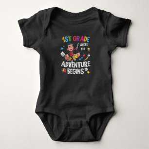 Erster Erlebnisschullehrer Kinder Jungen Baby Strampler