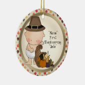 Erster Erntedank-Feiertag addieren Wortverzierung Keramikornament (Rechts)