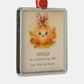 Erster Erntedank für Baby Girl mit Pumpkin Ornament Aus Metall (Rechts)