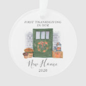 Erster Erntedank Neue Zuhause-Adresse Vordere Tür Ornament (Vorderseite)
