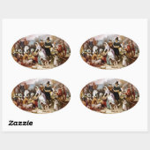 erster Erntedank Ovaler Aufkleber (Blatt)