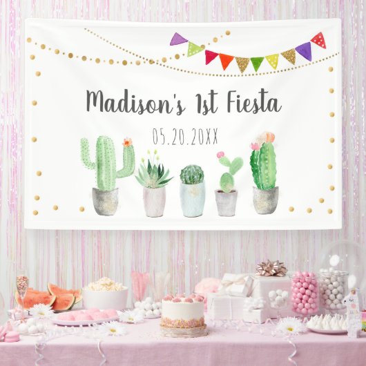 Erster Fiesta Cactus Birthday Banner (Party)