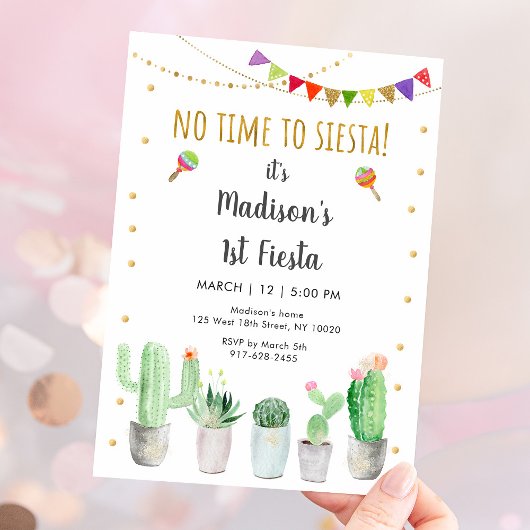 Erster Fiesta Cactus Birthday Einladung