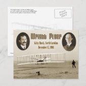 Erster Flug der Wright Flyer 1903 Postkarte (Vorne/Hinten)