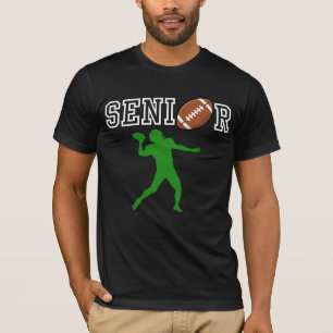 Erster Football-Quarterback mit grüner Silhouette T-Shirt