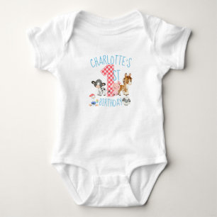 Erster Geburtsbetrieb Barnyard Tier Baby Strampler