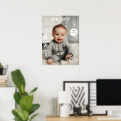 Erster Geburtstag 12 Monate Foto Milestone Poster (Heimbüro)