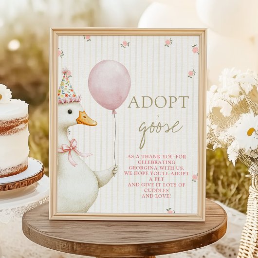 Erster Geburtstag Adoptiere eine Gans  Poster