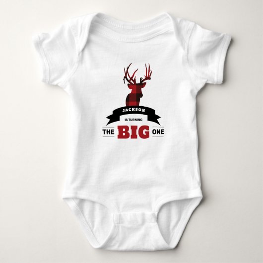 Erster Geburtstag Baby Bodysuit Jagdthema Baby Strampler (Vorderseite)