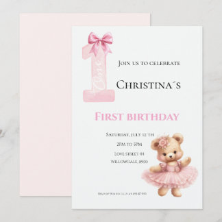 Erster Geburtstag Baby Mädchen Einladung