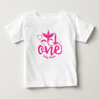 Erster Geburtstag Baby rosa custenname T-shirt