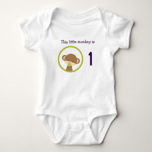 Erster Geburtstag Baby Safari-Affe mit Schnuller Strampler