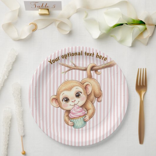 Erster Geburtstag Babyaffe Pappteller (Hochzeit)