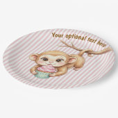 Erster Geburtstag Babyaffe Pappteller (Schrägansicht)