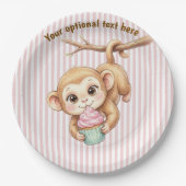 Erster Geburtstag Babyaffe Pappteller (Vorderseite)