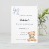 Erster Geburtstag Babyjunge Einladung (Stehend Vorderseite)