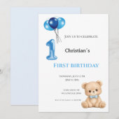 Erster Geburtstag Babyjunge Einladung (Vorne/Hinten)