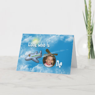 Erster Geburtstag Bär im Flugzeug Karte